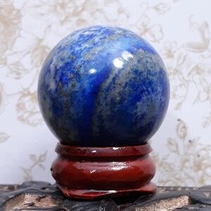 Lapis Lazuli Healing Crystal Ball Sphere Stone blue white gold